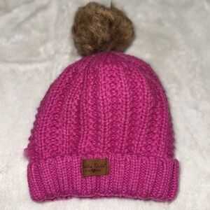 Brits Knits Pink Knit Pom-Pom Hat for Kids